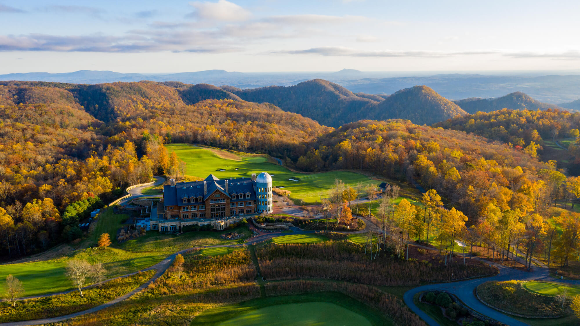 Aerial photo of Primland, an Auberge property